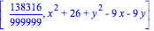 [138316/999999, x^2+26+y^2-9*x-9*y]